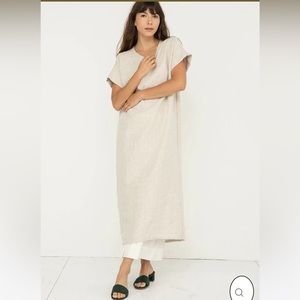 Elizabeth Suzann Georgia midi long mid weight Linen in Flax OS